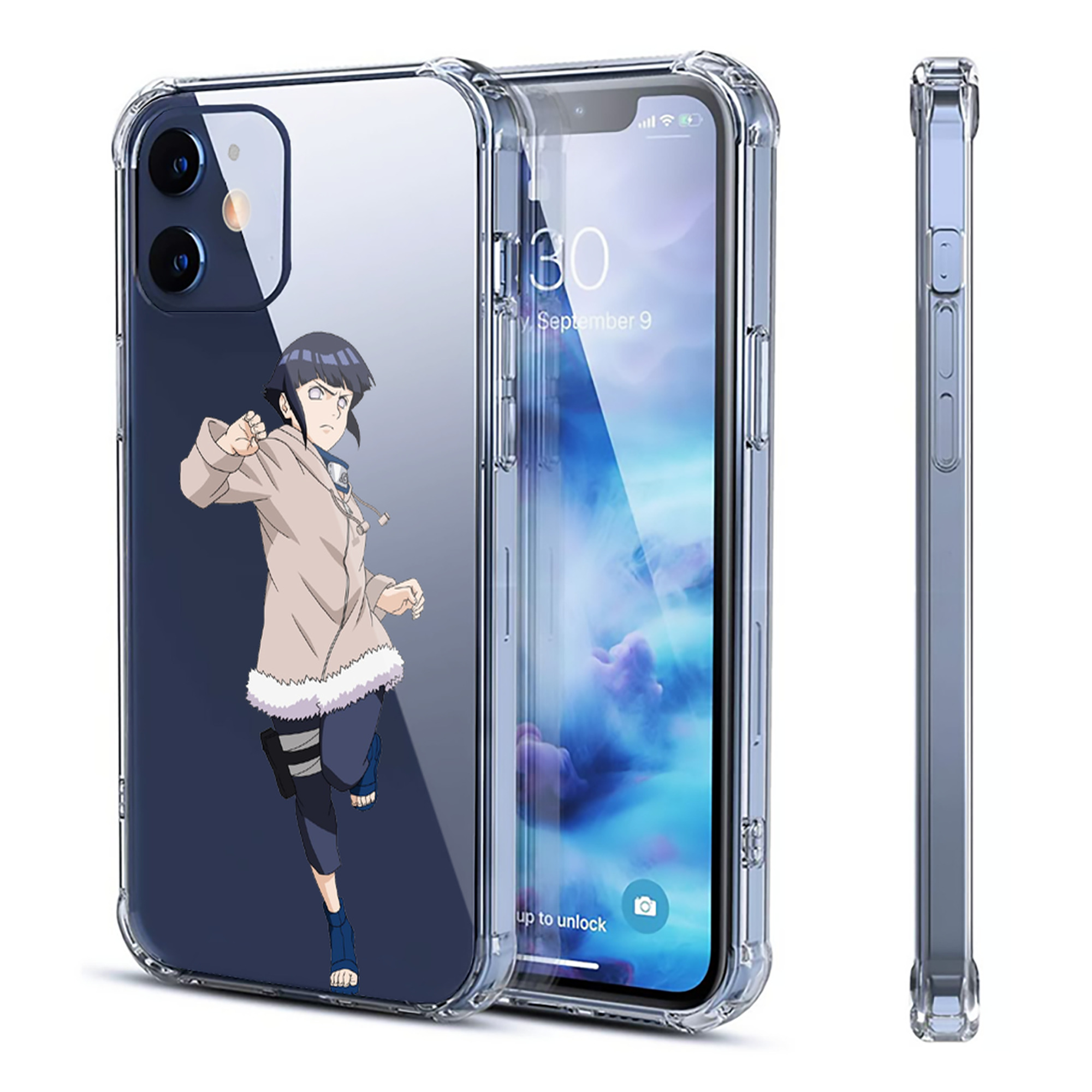 （画像用） NARUTO -ナルト- 日向ヒナタ Hyūga Hinata 【iPhone 12シリーズ対応】透明スマホケース（クリアソフトケース）